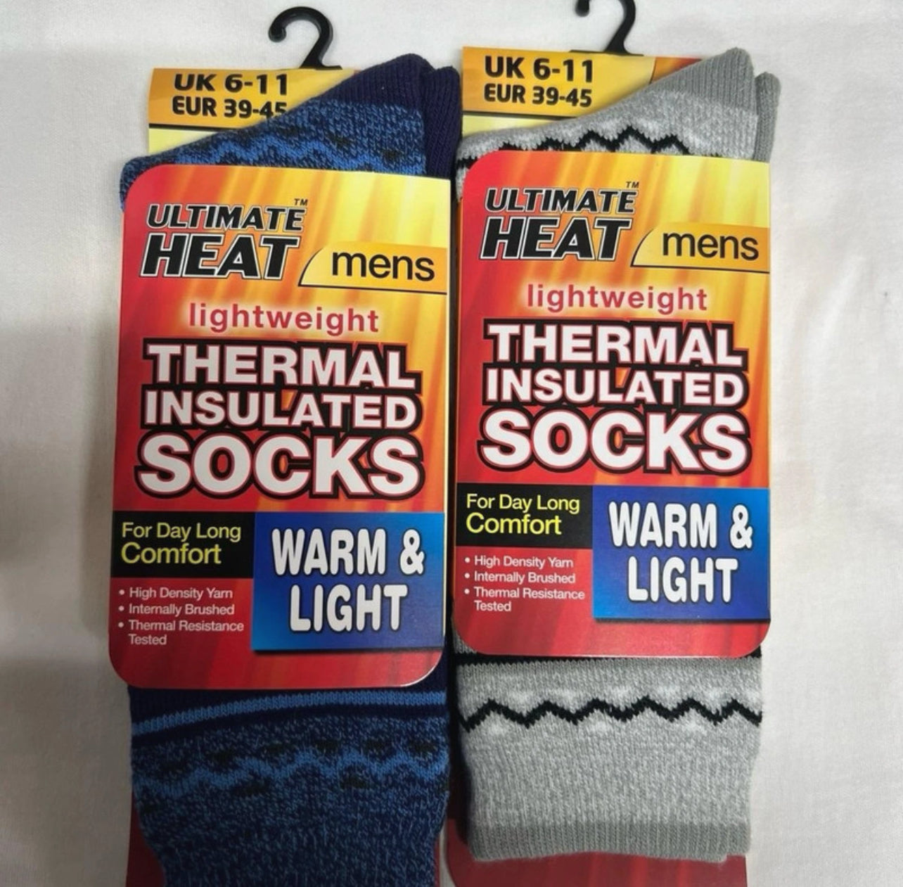 Men’s and Ladies Lightweight Heat Socks x2