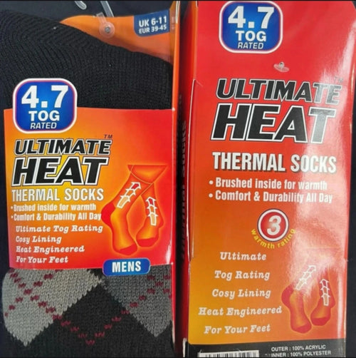 Men’s Double Heat Socks x2