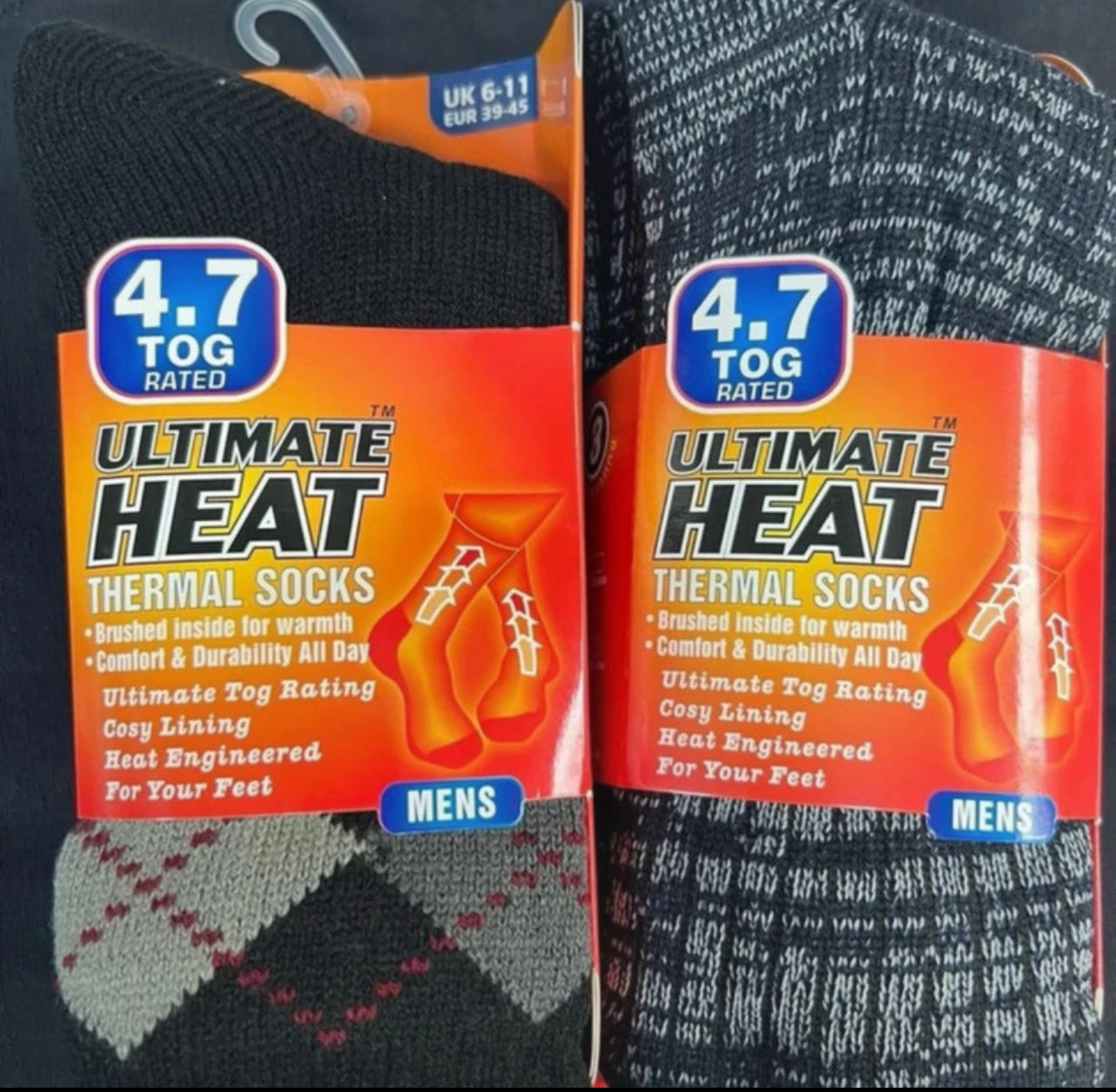 Men’s Double Heat Socks x2