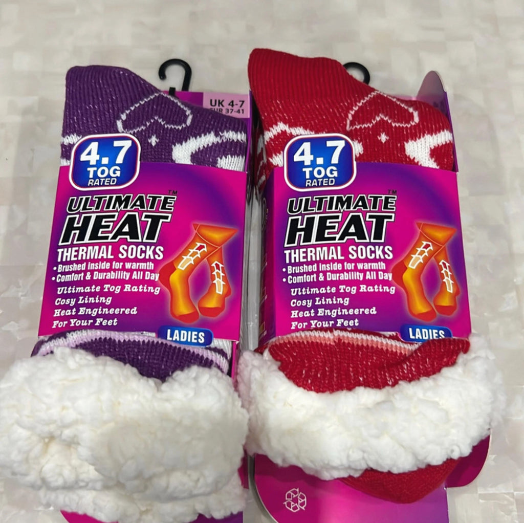 Ladies Ultimate Heat Socks x2