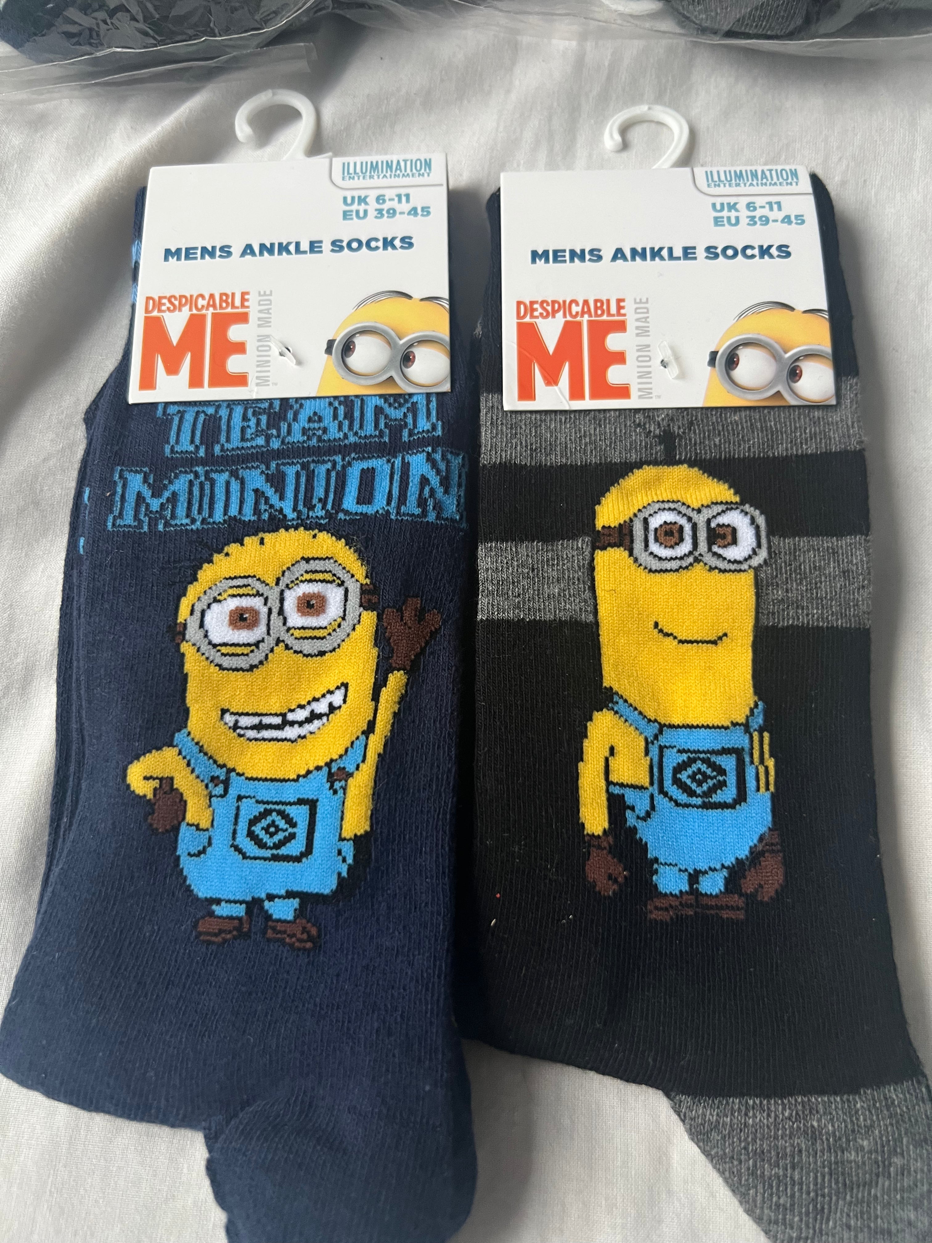 Men’s Despicable Me Minion Socks- Shoe Size 6-11